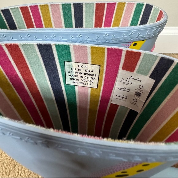 Joules Giraffe Light Blue Rain Boot size US 4 - Picture 12 of 14